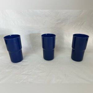 Tupperware Blue Stackable Cup - Set of 3 - 12 oz cups